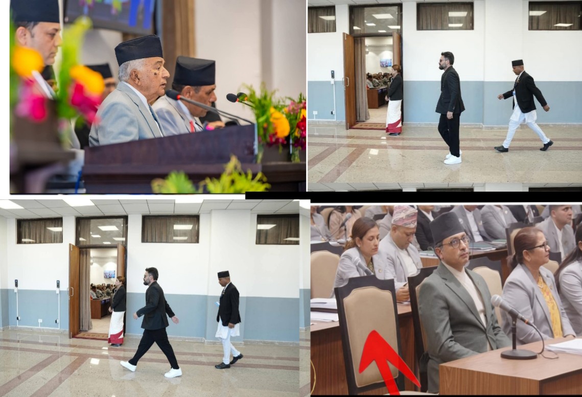 राष्ट्रपतिले सरकारको नीति तथा कार्यक्रम प्रस्तुत गरिरहँदा  प्रधानमन्त्री बालेन संसद् भवनबाट बाहिरिए, सांसदहरूले जनाए आपत्ति